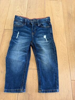 Dark Blue Distressed kids Jeans - Classic Stretch Denim